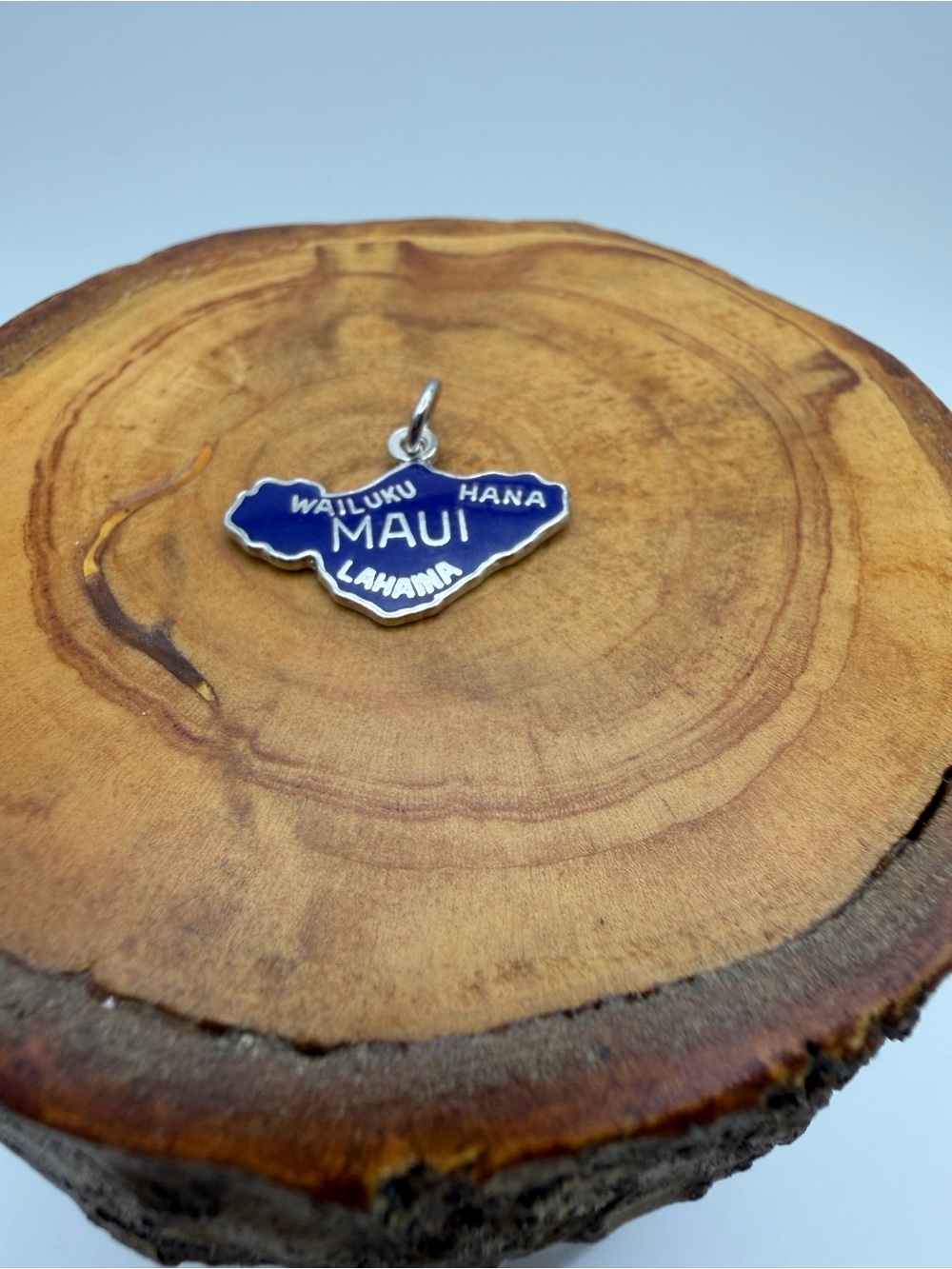Maui Blue Island Sterling Silver Charm Pendant - 1.1g